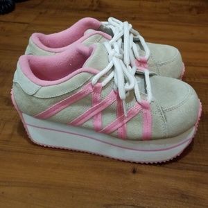 Volatile pink and beige platform sneakers size 7 (
